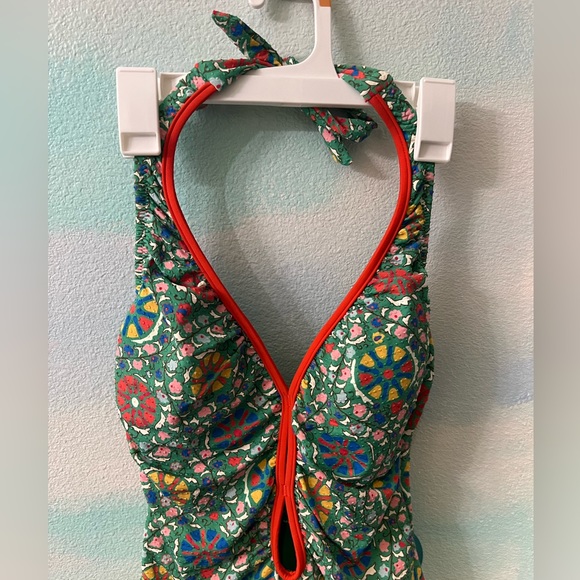 NWT Rhode Zinnia Floral Print Halter High Leg Cheeky One Piece Swimsuit - Picture 9 of 15